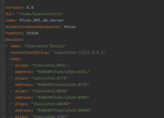 PLC4X Config file